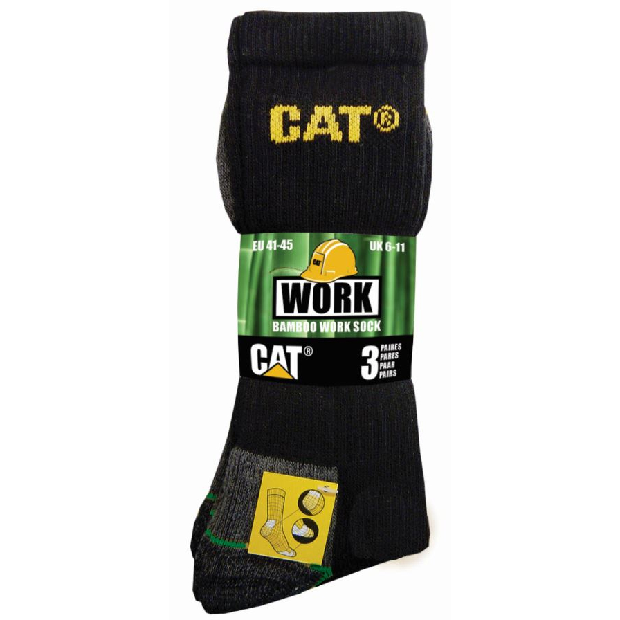 Caterpillar Bamboo 3 Pack - Mens Socks - Black - NZ (509MNCQVR)